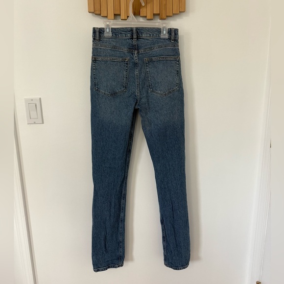 Reformation Women's Lisa High Rise Straight Long Blue Jeans, Size 26 denim - Picture 2 of 7